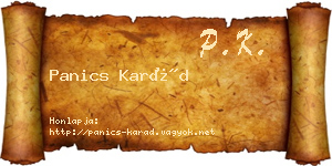 Panics Karád névjegykártya